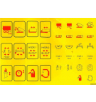 Juego de pegatinas para dispositivos de gancho.